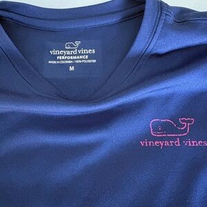 Vineyard Vines Kids Navy and Pink performance shirt med